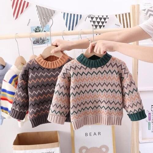 Childrens sweaters Boys and girls knitted pullovers and base sweaters thick winter clothing