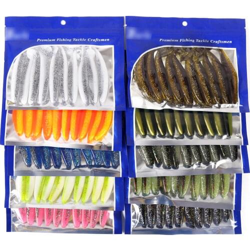 Easy Shiner Soft Lures 55mm 70mm 90mm Baits Fishing Lure Shad Double Color Silicone Bait T Tail Wobblers
