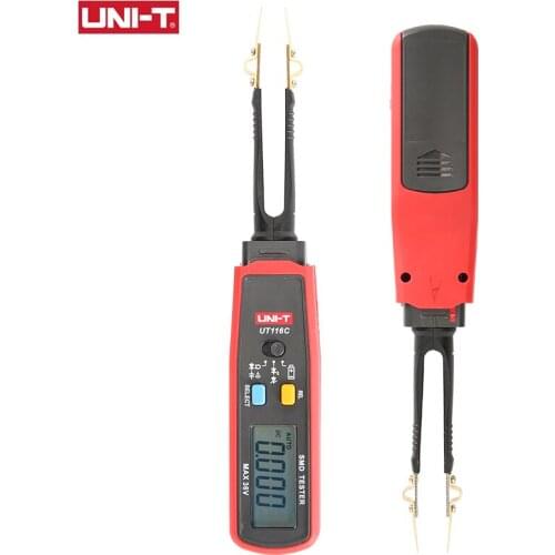 SMD Tester UNI-TUT116A UT116C Digital Multimeter LCD Automatic Range SMD Rotatable With Tweezers High-Precision Band Clamp