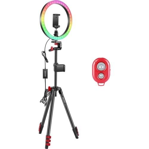 Neewer 12-inch RGB Ring Light Selfie Light Ring with Phone Holder, Infrared Remote Control, Dimmable 16 Colors Modes for Makeup