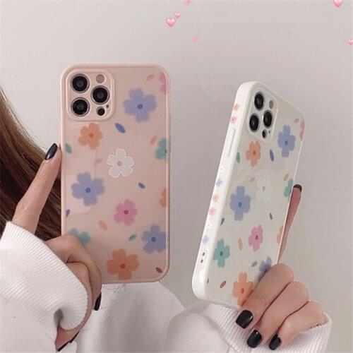 Retro kawaii sweet romantic Flower Japanese Phone Case For iPhone 11 12 Pro Max Xr Xs Max 7 8 Plus X 7Plus case Cute Soft Cover