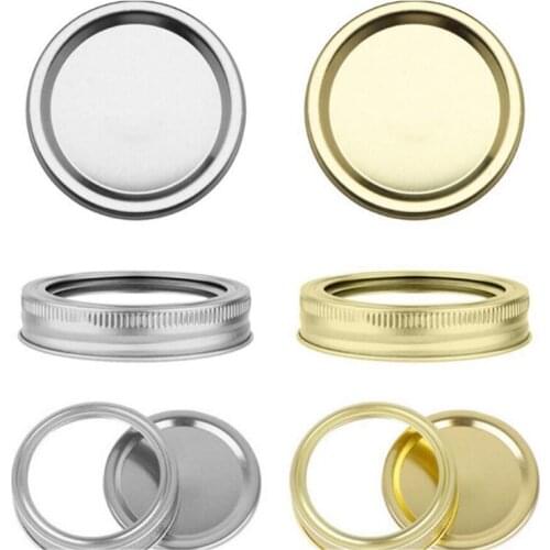 12Pcs Wide Mouth 70/86MM Reusable Leak Proof Universal Sealing Tinplate Kitchen Glass Bottles Silicone Seals Rings Canning Lids