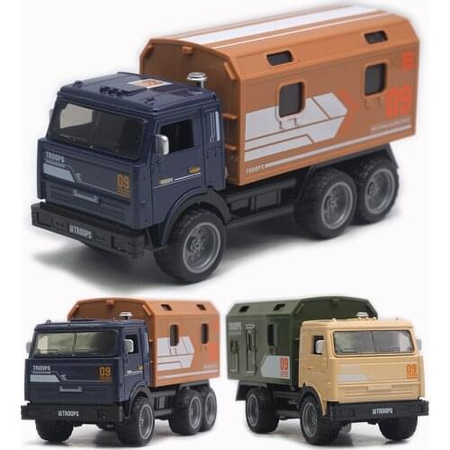 1:32 Alloy Retro Military Truck Model Pull Back Light Music Transporter Medical Truck Model Vehicle Toy Collect Gifts CT0315
