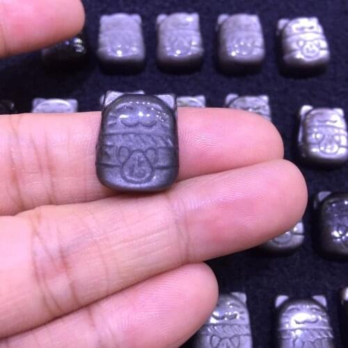 Natural indox kitten pendant 16*13*7mm