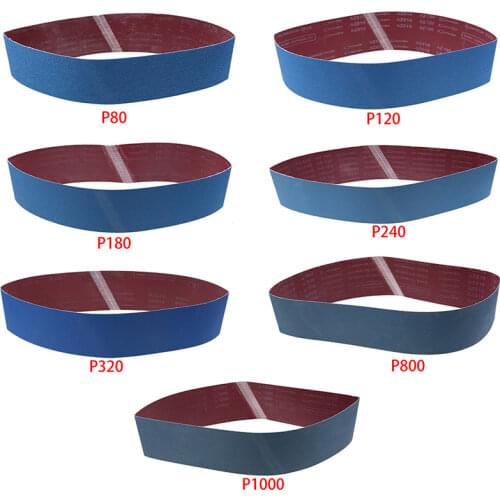 5pcs 100*915mm Zirconium Corundum Sanding Belts Blue Sandpaper 80/120/150/180/240/320/800/1000 Grits Polishing Belt Bands Tool
