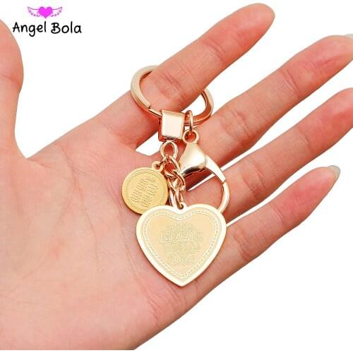 Stainless Steel Islam Muslim Key Ring Koran Jewelry Arabic Ayat Al Kursi Prayer Holy Quran Verse Quranic Pendant Key Chains