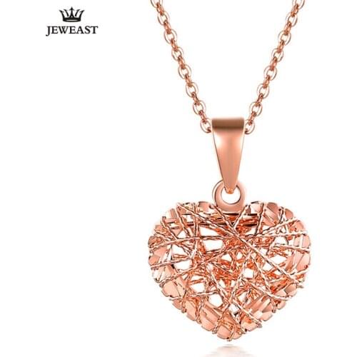 18K Pure Gold Pendant Real AU 750 Solid Gold Charm Good Mesh Hearts Upscale Trendy Classic Party Fine Jewelry Hot Sell New 2020