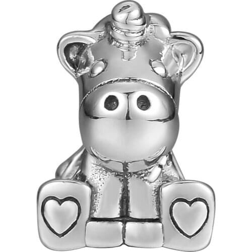 Authentic 925 Sterling Silver Bruno the Unicorn Charms Beads Fits Europe Bracelet Women Original DIY Jewelry Making Kralen
