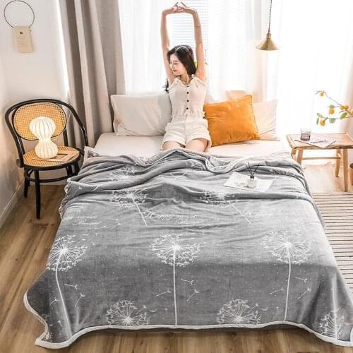 Bedspread blanket 200x230cm High Density Super Soft Flannel Blanket to on for the sofa/Bed/Car Portable Plaids