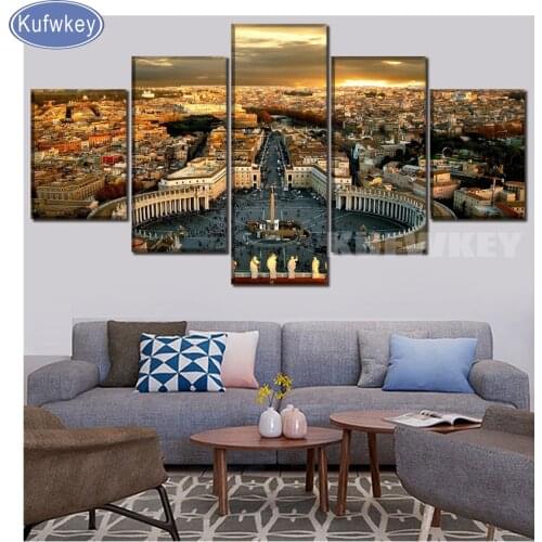 Full resin diamond mosaic picture of rhinestones cross-stitch diamond embroidery"Italy Rome Vatican"5d diy diamond painting