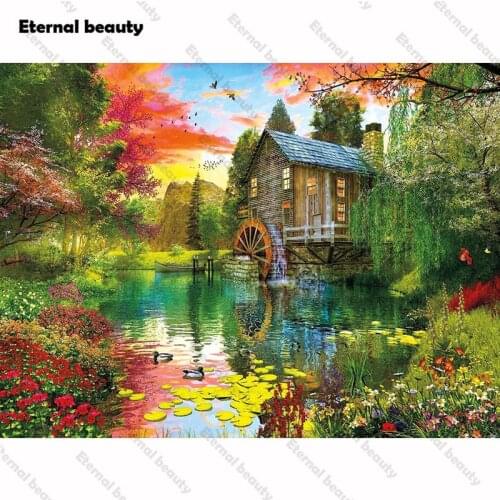 Full Diamond Embroidery Paintings Diy Natural Landscape Cross Stitch Kits Diamond Painting Rhinestones Diamond Mosaic Home Decor