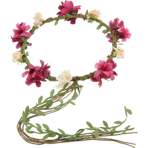 3 Colors Women Flower Headband Wreath Crown Floral Wedding Garland Festivals Photography