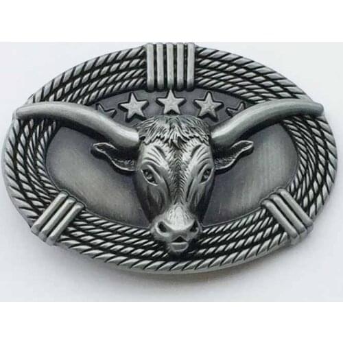Western Cowboy Bulls Belt Buckle for 4cm wideth belt with continous stock