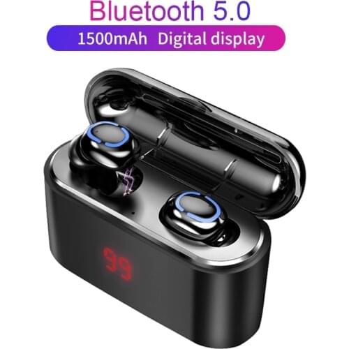 Q32 HBQ TWS Senza Fili di Bluetooth 5.0 Auricolare 3D stereo Auricolari sports cup digital display Mic Portatile Scatola di Cari