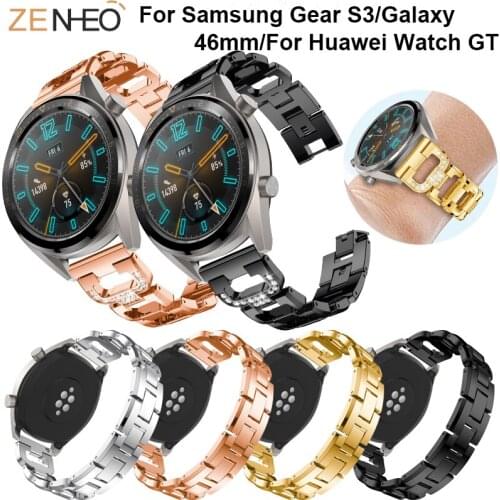 Stainless steel Wrist band For Huawei Watch GT Strap for Samsung Gear S3 Frontier Classic watchband Replacement Bracelet straps