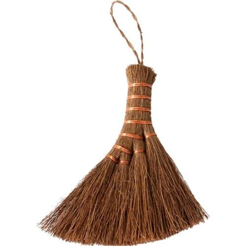 Dust Broom Hand Brush Floor Sweeping Fur Brush Straw Mini Brown Brush Home Garbage Collector Car Mats Household Cleaning