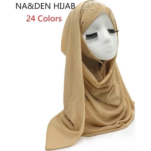 Chiffon 24 colors Christmas hijab scarf snow dot bead decor shawl popular scarves muslim hijab vintage pashmina muffler foulard