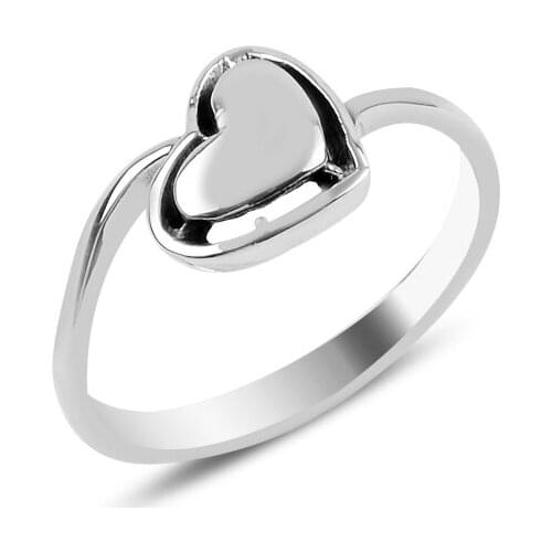 Silverlina Sterling Silver Heart Ring Without Stone