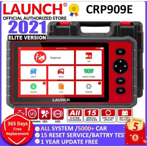 LAUNCH X431 CRP909E OBD2 Scanner Full System Airbag SAS TPMS IMMO Reset OBD Code Reader LAUNCH OBD Update Online