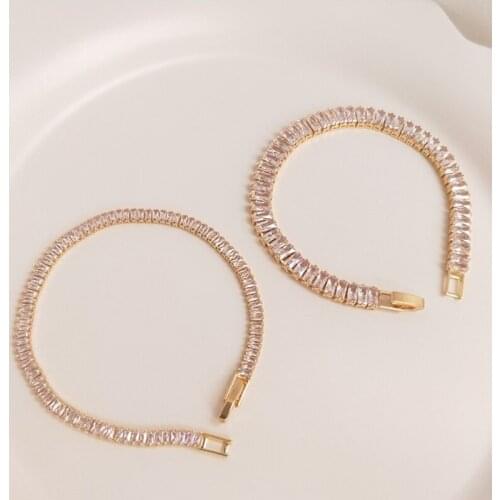 Strengthen Color Retention 14K True Gold Filled Austrian Zircon Copper Bracelets Simple DIY Jewelry Making Accessories