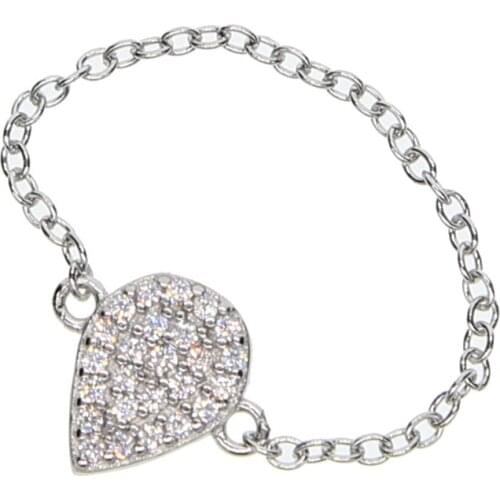 NEW 2018 High quality Pear cut shape AAA Zircon Cz 925 Sterling Silver fashion Girls Ring SIze 6-8 Free shipping Gift