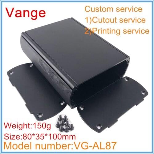 1pcs/lot power support electronic cases diy 80*35*100mm 6063-T5 aluminum junction box diy enclosure for module PCB design