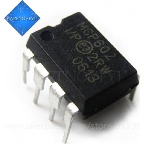 10pcs/lot MCP602-I/P MCP602 DIP8 2.7V to 5.5V Single Supply CMOS Op Amps In Stock