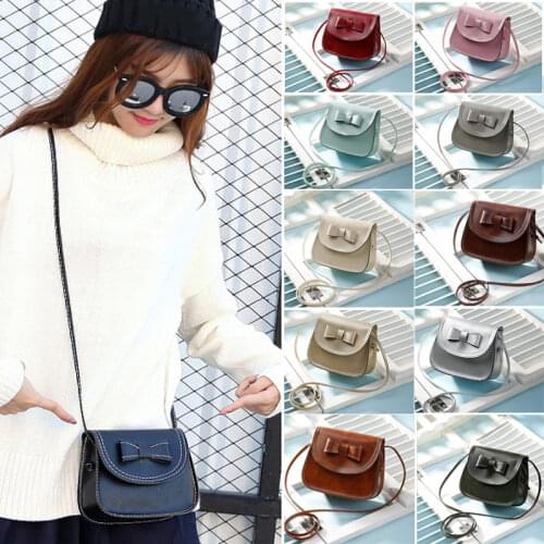 2019 Fashion Girls Bow Handbags Women PU Leather Clutch Mobile Purse Mini Shoulder Messenger Crossbody Bags Popular FA$B
