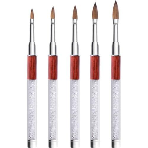 Nail Art Acrylic UV Gel Extension Handle Liquid Powder Carving Painting Kolinsky Brush UV Gel Extension Builder Drawing Pen