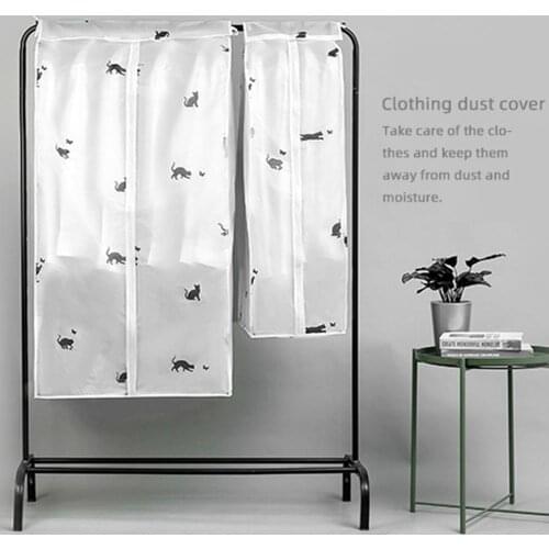White Clothes Dust Cover Home Storage Bag Bedroom Storage Coat Dust Cover Wardrobe Storage Bag Dustproof Organizer Dress