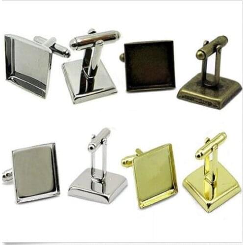 Freeship! 18mm Square Blank Settings Cuff Links 50pcs