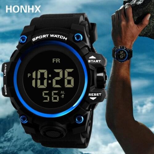 Men Sports Digital Sports Watch LED Waterproof Swimming Quartz Movement Dual Display Wristwatch For Men Adult Ceremony Gift