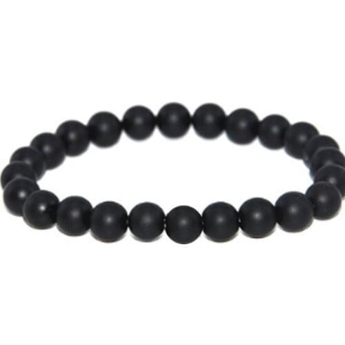 Black 8mm bohemian multicolor Agate beads Chakra Reiki Buddha Yoga Bracelet elastic adjustable Volcanic Stone Bangles xdc2