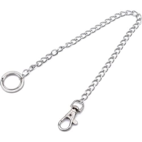 Long Metal Wallet Belt Chain Rock Punk Trousers Hipster Pant Jean Keychain Ring Clip Keyring