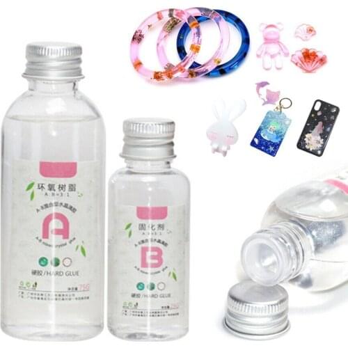 1 Set Clear Resin Epoxy High Adhesive 3:1 AB Crystal Glue Resin Jewelry Making