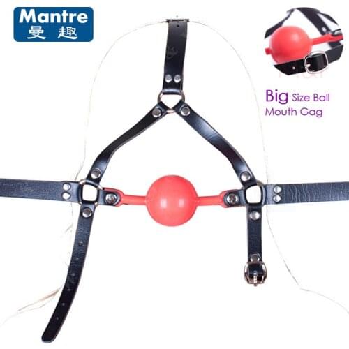 Erotic Products Big Silicone Ball Open Mouth Gag Fetish Slave Gaged Oral Fixation Head Bondage Sex Toys for Couples Adult Game