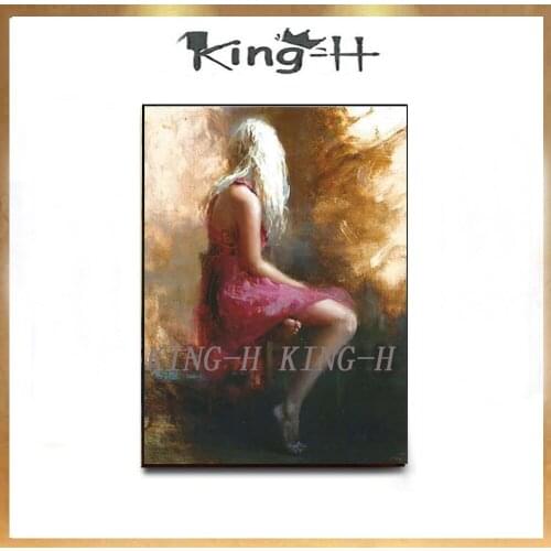 Figures hand-painted sexy painting canvas contemporary household adornment beautiful girl dressed in white paint of the wall hot