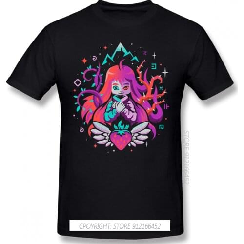 Indie T-Shirts Men Birthday Gifts Tee Crew Neck 100% Cotton Celeste Madeline Dash Strawberries Game Clothes Humor TShirt