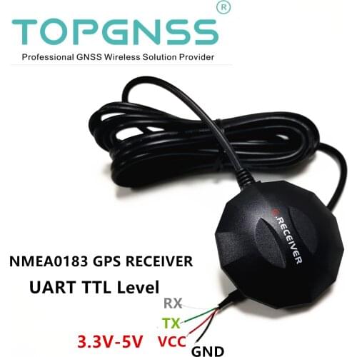 GNSS100 TTL UAR GPS receiver Mondue antenna 3.3-5V , built-in FLASH, NMEA0183 IP67 TOPGNSS