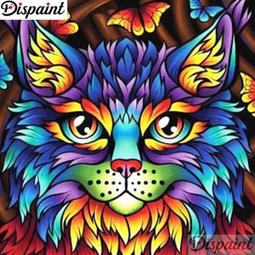 Dispaint Art 5D Diy Diamond Painting "Colored animals" Diamond Pictures Cross Stitch 3D Rhinestone Embroidery Decor A26248
