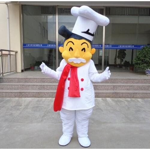 Cook Chef Baker Mascot Costume Adult Cartoon Character Outfit Suit Supermarket Ceremonial Event Can Add Logo