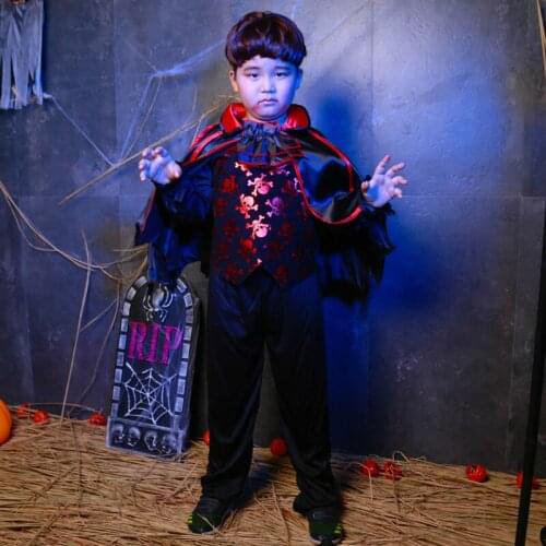 SHICAI Little bat vampire suit Christmas party dress up props Halloween Fancy cosplay Dress child costume Free Shipping