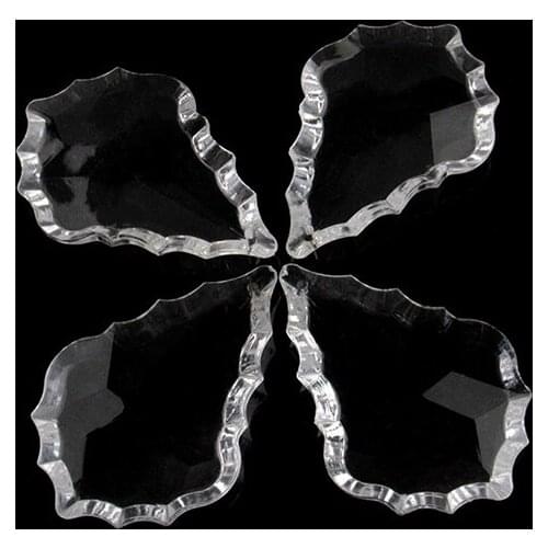 Transparent Color 38mm Acrylic Chandelier Pendant 100pcs/Lot Maple Leaf Prisms For Wedding Home Decorations Parts