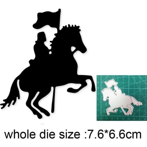 Flag Man Riding Horse Metal Cutting Dies Stencils dies for DIY Scrapbooking dies Decoration Paper Craft dies Embossing Dies Cuts