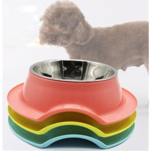 Stainless Steel Dog Pot Bowl Puppy Feeding Food Bowls Cat Kitten Non-slip Feeder Dish Plate Water Bottle Container Dogs Supplies