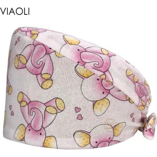 Multicolor 100% cotton Tieback hospital Pet clinic medical hat Dentist Surgical Beautician nurse caps nursing scrubs hats