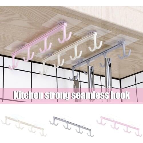Multifunctional Punch Free Kitchen Hook Kitchen Supply Storage Hanger With 8 Hooks Towel Hanger Rack Towel Hook Home Storage