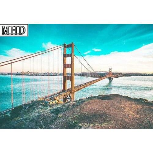 Full square drill 5d diy diamond painting bridge landscape kit 3d diamond mosaic handmade artwork 20x30cm