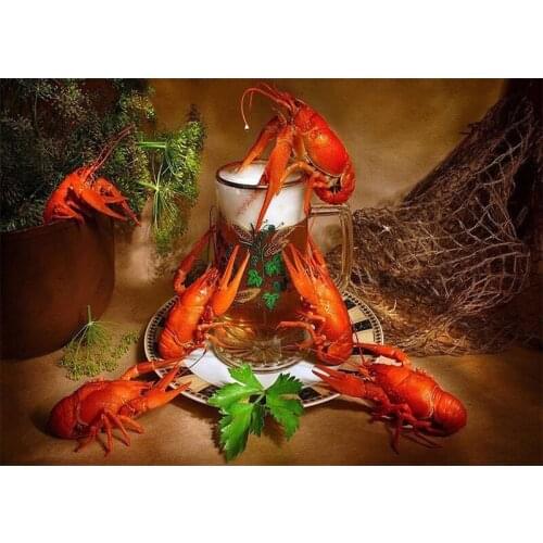 DIY Needlework Decor Full Square&Round Creative Diamond Embroidery Crayfish 5D Diamond Painting Cross Stitch Diamond Mosaic