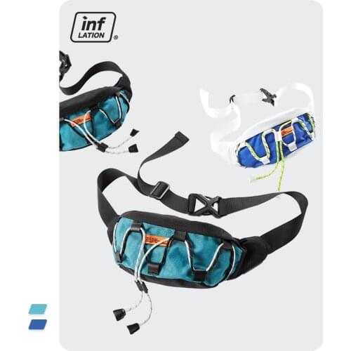 INFLATION Streetwear Chest Bag Men Canvas Fanny Pack Bum Belt Bag Women Men Outdoor Large Capacity Waist Bag Female 457AI2021